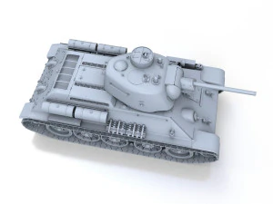 t-34-76 uztm - model 1943 - soviet medium tank 3D Model