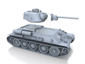 t-34-76 uztm - model 1943 - soviet medium tank 3D 模型