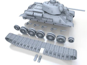 t-34-76 uztm - model 1943 - soviet medium tank 3D Model