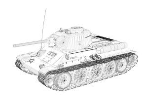 t-34-76 uztm - model 1943 - soviet medium tank 3D 模型