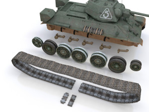 t-34-76 - model 1942 - soviet medium tank - 5 3D Model