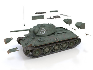 t-34-76 - model 1942 - soviet medium tank - 5 3D Model