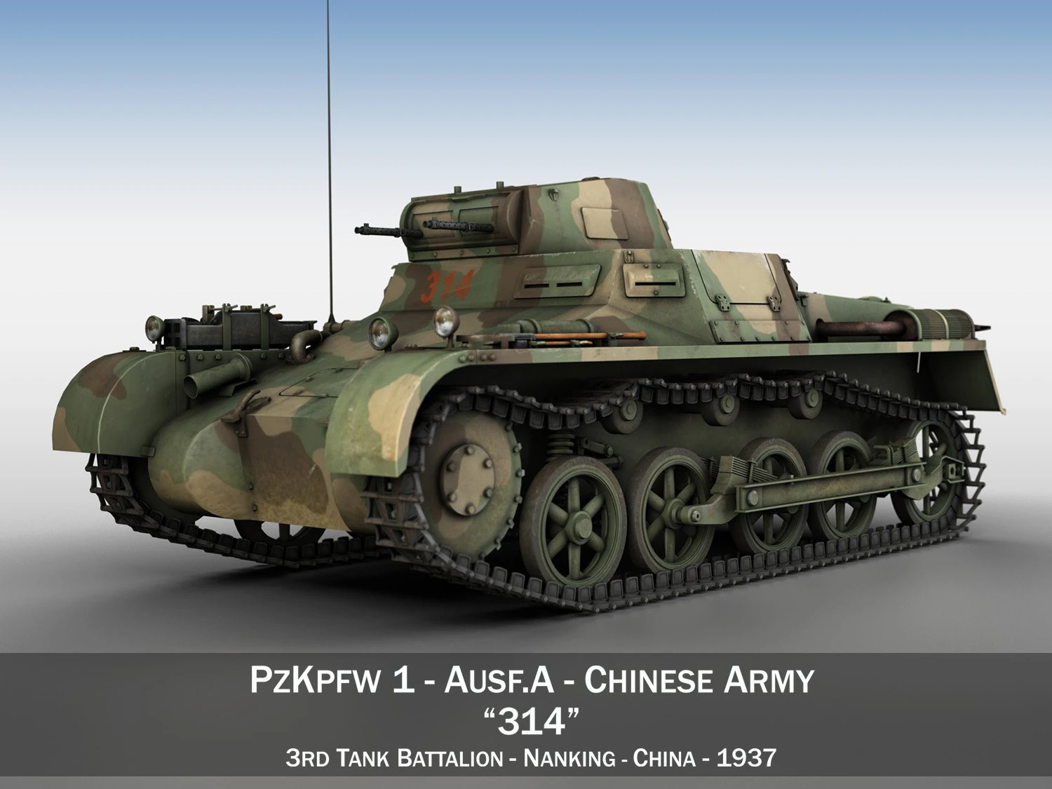 pzkpfw 1 - panzer 1 - ausf a - 314 3D Model .c4d .max .obj .3ds .fbx .stl .blend 