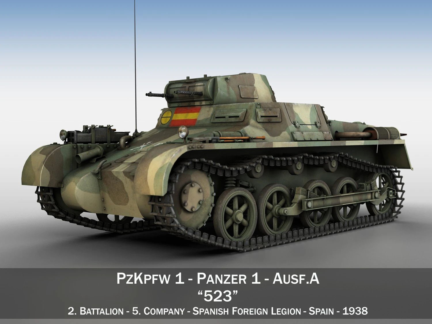 pzkpfw 1 - panzer 1 - ausf a - spainish civil war 3D Model .c4d .max .obj .3ds .fbx .stl .blend 
