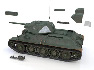 t-34-76 - model 1942 - soviet medium tank - 57 army 3D Model