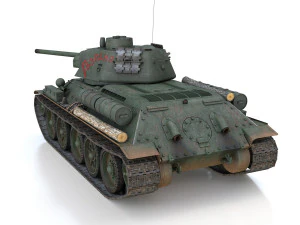 t-34-76 - model 1943 - soviet medium tank - guards 3D Model