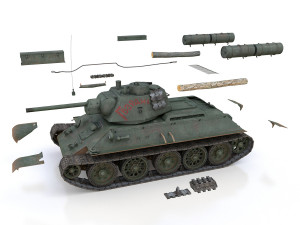 t-34-76 - model 1943 - soviet medium tank - guards 3D-Modell