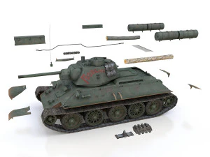 t-34-76 - model 1943 - soviet medium tank - guards 3D Model