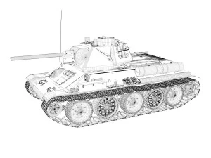 t-34-76 - model 1943 - soviet medium tank - guards 3D Model