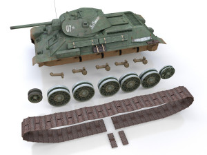t-34-76 - model 1941 - soviet medium tank - 07 3D Model
