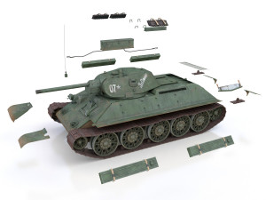 t-34-76 - model 1941 - soviet medium tank - 07 3D Model