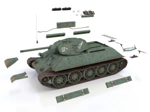 t-34-76 - model 1941 - soviet medium tank - 07 3D Model