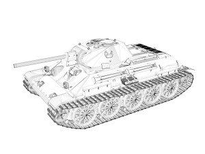 t-34-76 - model 1941 - soviet medium tank - 07 3D Model