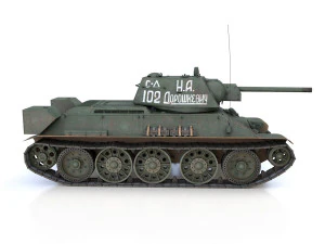t-34-76 - model 1942 - soviet medium tank - 102 3D Model