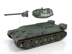 t-34-76 - model 1942 - soviet medium tank - 102 3D Model