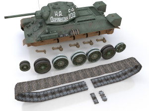 t-34-76 - model 1942 - soviet medium tank - 102 Modelo 3D