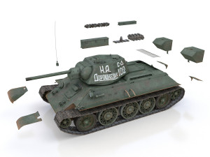 t-34-76 - model 1942 - soviet medium tank - 102 Modelo 3D