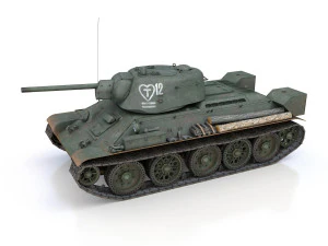t-34-76 uztm - model 1942 - soviet tank - 12 3D Model