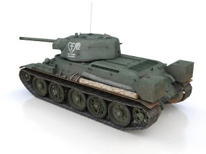 t-34-76 uztm - model 1942 - soviet tank - 12 3D Model