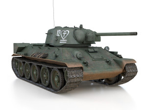 t-34-76 uztm - model 1942 - soviet tank - 12 Modelo 3D