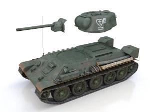 t-34-76 uztm - model 1942 - soviet tank - 12 3D Model