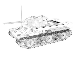 t-34-76 uztm - model 1942 - soviet tank - 12 3D Model