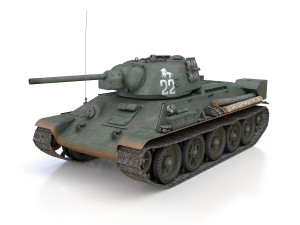 t-34-76 uztm - model 1942 - soviet tank - 22 Modèle 3D