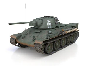 t-34-76 uztm - model 1942 - soviet tank - 22 3D Model