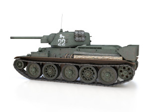 t-34-76 uztm - model 1942 - soviet tank - 22 Modèle 3D