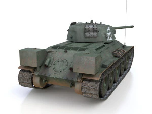 t-34-76 uztm - model 1942 - soviet tank - 22 3D Model