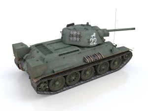 t-34-76 uztm - model 1942 - soviet tank - 22 3D Model
