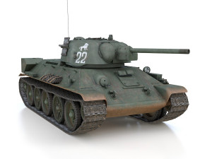 t-34-76 uztm - model 1942 - soviet tank - 22 Modèle 3D