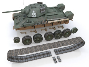 t-34-76 uztm - model 1942 - soviet tank - 22 Modèle 3D