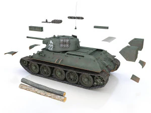 t-34-76 uztm - model 1942 - soviet tank - 22 3D Model
