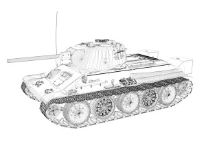 t-34-76 uztm - model 1942 - soviet tank - 22 3D Model