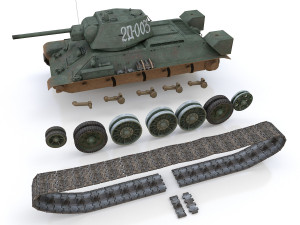 T-34-76 - model 1942 - soviet medium tank - d003 Model 3D