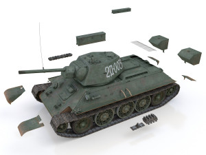 T-34-76 - model 1942 - soviet medium tank - d003 Model 3D