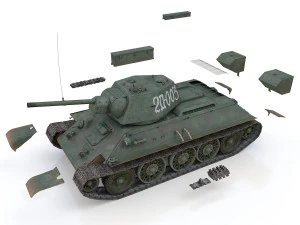 T-34-76 - model 1942 - soviet medium tank - d003 3D Model
