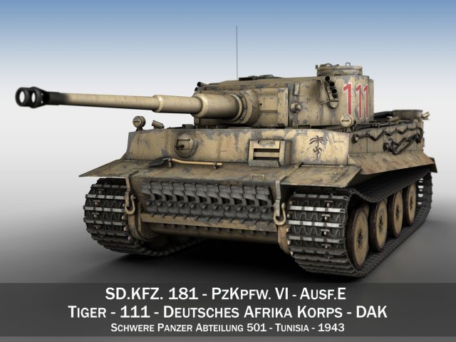 panzer vi - tiger - 111 - early production 3D Model .c4d .max .obj .3ds .fbx .stl .blend 