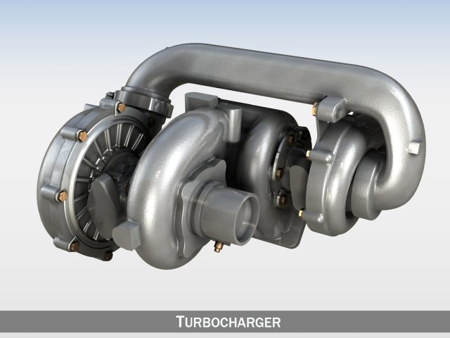 turbocharger 3D Modell .c4d .max .obj .3ds .fbx .stl .blend