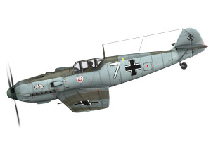 messerschmitt - bf-109 e - white 7 3Dモデル