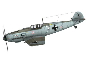 messerschmitt - bf-109 e - white 7 3D Model