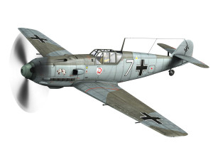 messerschmitt - bf-109 e - white 7 3Dモデル