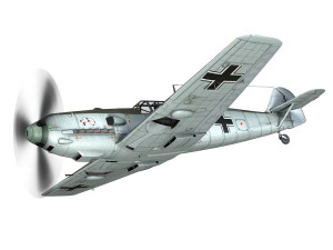 messerschmitt - bf-109 e - white 7 3Dモデル