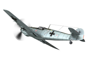 messerschmitt - bf-109 e - white 7 3Dモデル
