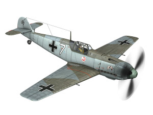 messerschmitt - bf-109 e - white 7 3Dモデル