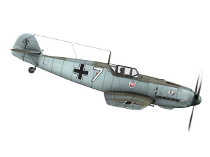 messerschmitt - bf-109 e - white 7 3Dモデル