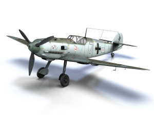 messerschmitt - bf-109 e - white 7 3Dモデル