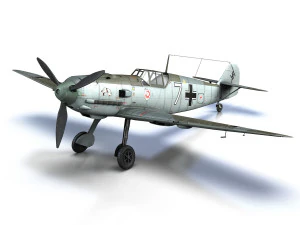 messerschmitt - bf-109 e - white 7 3D Model