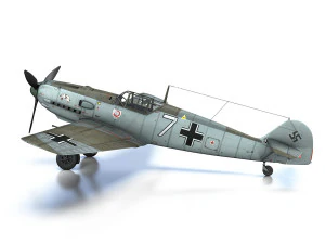messerschmitt - bf-109 e - white 7 3D Model